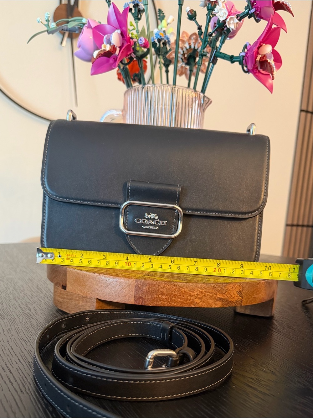 COACH Black Leather Bag - Large Morgan Square Crossbody